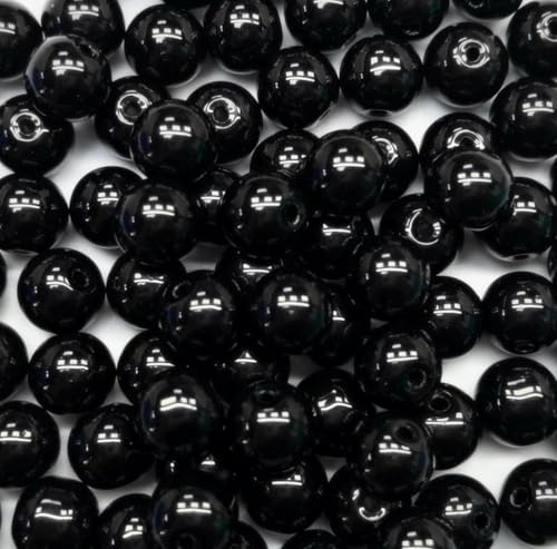 Bxwoum 200PCS 8mm Glass Beads for Jewelry Making...