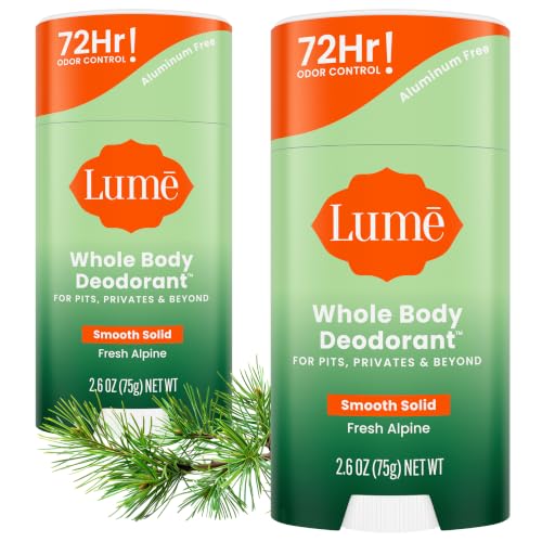 Lume Whole Body Deodorant - Solid Stick - 2.6 oz, 2 pk (Fresh Alpine)