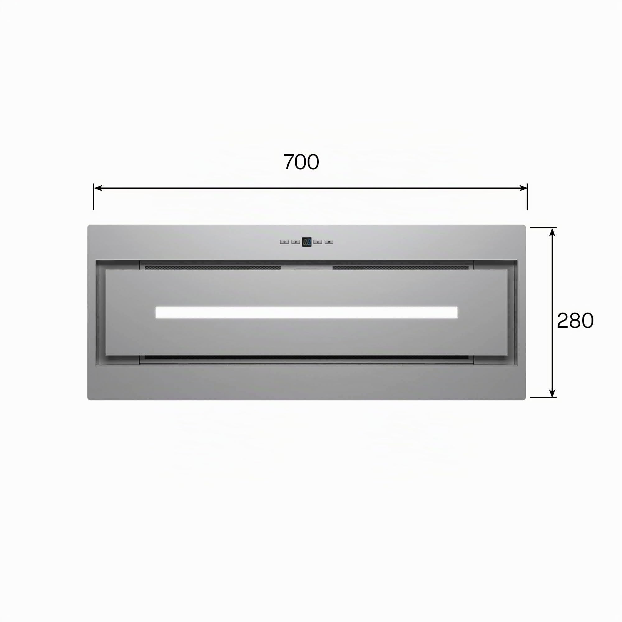 Cata Campana Extractora GPL 75 X Panel de Control Electrónico Display Digital 3 Niveles de Extracción Sistema Fácil Instalación Motor Extra Silencioso Potencia 189,5 W Ancho 70 cm Color Inox