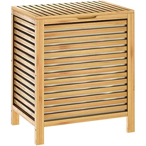 CASARIA Bamboo Laundry Basket with Lid Cover