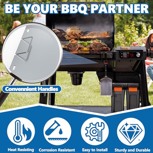 Image of SafBbcue Drip Tray & 10 Aluminum Liners for Traeger Woodridge Pro, BAC818 | Stainless tray + 10 liners, Tray: 31 inchx16.8 inch, Liners: 32.25 inchx15.75 inch, Fits Woodridge Pro TFB97JLH & Elite TFC97XLH, Rust-proof