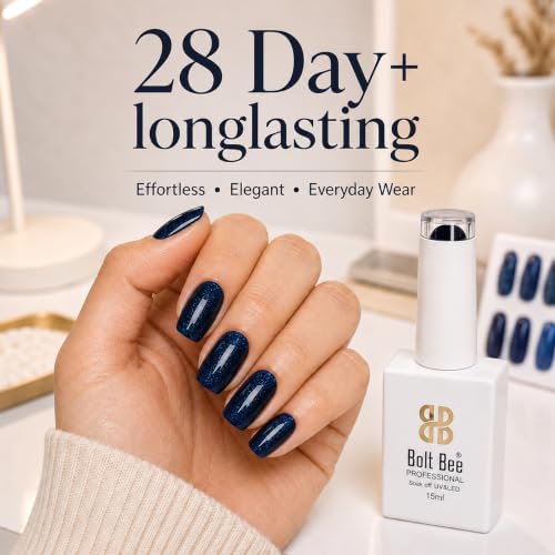 Image of Bolt Bee Dark Blue Color Gel Nail Polish Soak Off UV Gel 15ML DIY at Home Manicure Salon Nail Art