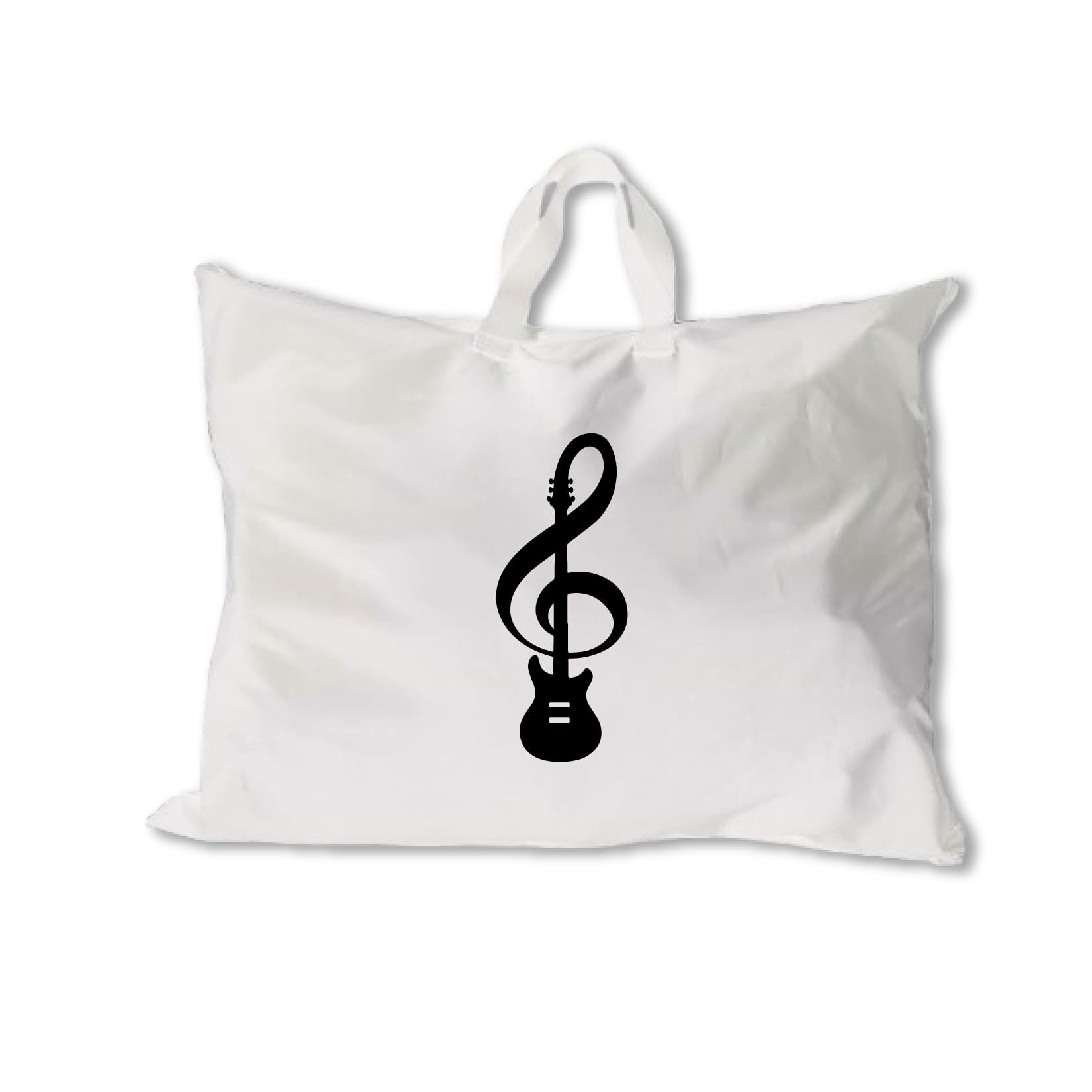 treble clef guitar logo printed black waterproof rain protection bag cover, reusable backpack and luggage protector with handle, travel outdoor accessory