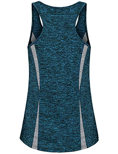 AxByCzD Muscle Tank for Women Workout Casual Summer Shirts Sleeveless Breathable Cool Lightweight Tennis Cycling Marathon Walking Running Activewear Tops Blue Medium - Thumbnail 2