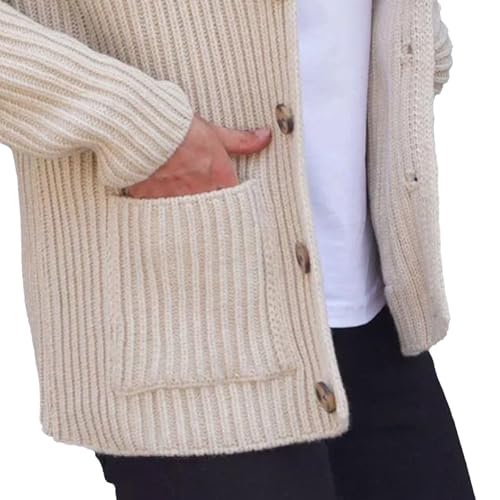 Mens Shawl Neck Cardigan Sweater Sweaters for Men Knitwear Button Down Shawl Collar Cardigan Sweater with Pockets2
