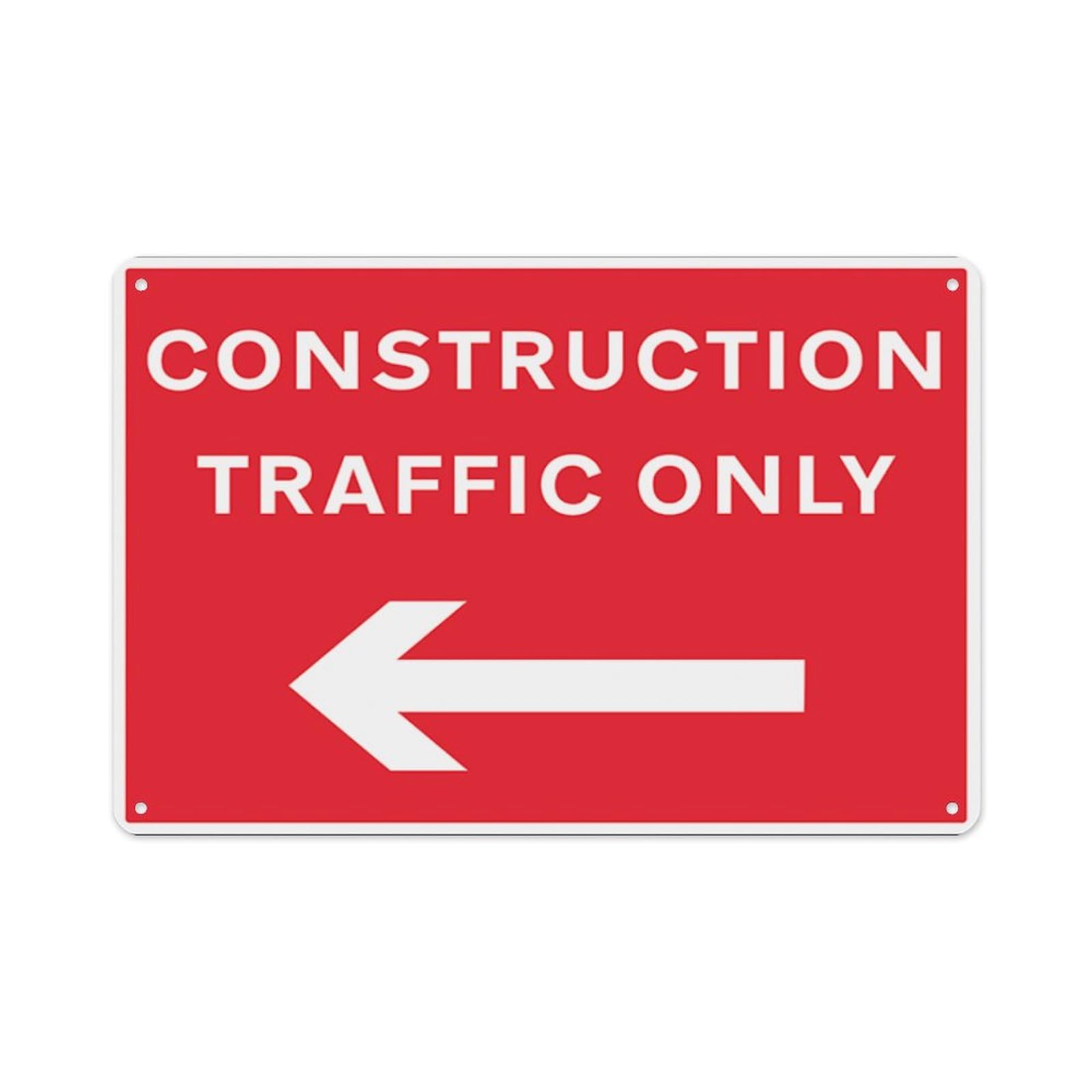 peiyeety Construction Traffic Arrow Left Aluminum Tin Warning Signs For Home Outdoor Garden 12X16 Inches