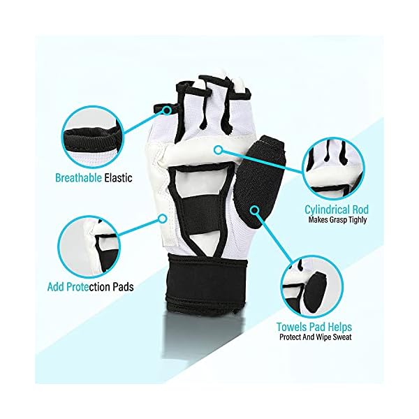 GALLIA Kickboxing Gloves Ankle Support Set, Half Finger Taekwondo MMA Gloves UFC Punching Gloves for Men Women Kid, Leather Boxing Equipment Karate Sparring Martial Arts Boxing Training (XL)