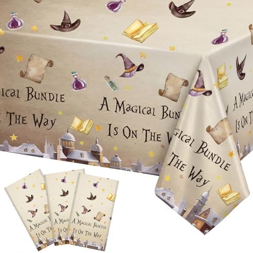 Oudain 3 Pcs Magical Wizard Tablecloth Party Decorations 54 x 108 Inch