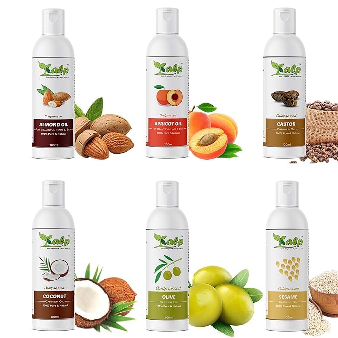 Pack Of 6 Carrier Oils-100ml Each (Castor Oil, Almond Oil, Sesame Oil, Apricot Oil, Coconut Oil, Olive Oil) -600ml,-image-24