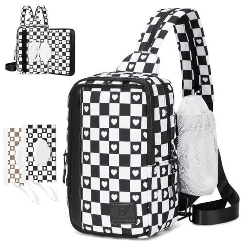 Image of MYHOZEE Sling Bag Crossbody Backpack Purse - 2 in 1 Nylon Cross Body Bag Diaper with Wipes Pouch, Water Bottle Pocket