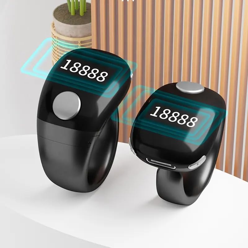 Image of WELTHERM S-9 Smart Digital Tasbih Counter Ring for Muslim Prayer | HD OLED Display | Adjustable Size | Rechargeable Zikr Counter | Vibration Alerts | Islamic Gift for Men & Women (Counter Ring S-12)