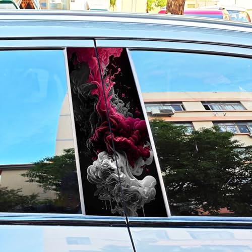 Image of JSCARLIFE Smoke Series Car B-Pillar Sticker, HD Printed PVC Waterproof Car Decals, Car Stickers Vinyl Self-Adhesive Side Strip Decal Cool Stickers (Purple)