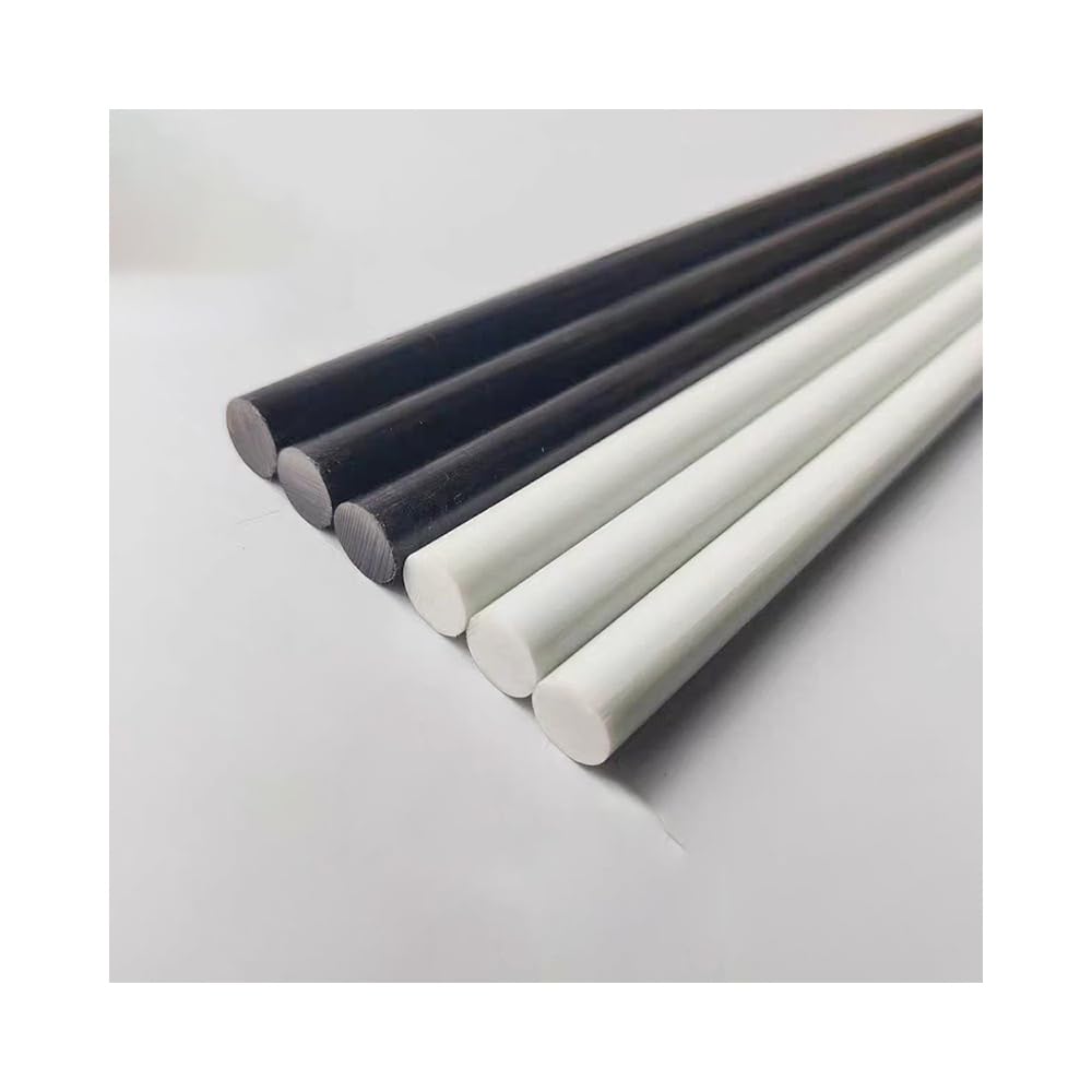 10Pcs Pręty z Włókna Szklanego Odporne na Wysokie Temperatury 500mm, Lite Pręty 0.8-10mm, Lekkie & Wytrzymałe Trzony dla Modeli RC, Części Dronów & Zestawów Naprawczych(Black,10x500mm)