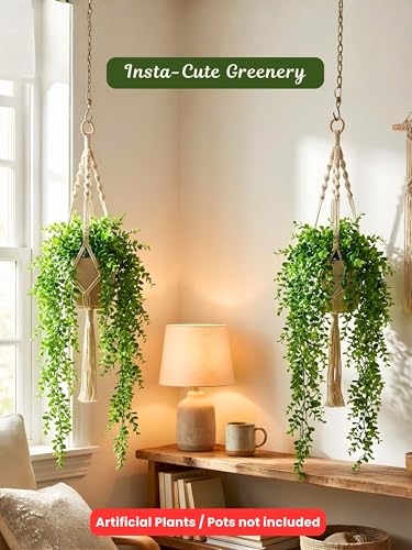 Image of Bombay Greens Artificial Hanging | Realistic Plant Creeper for Wall Hanging, Door, Balcony & Home Office Decor | Artificial Green Hanging for Decoration & Festival - Set of 2