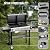 Bonnlo Propane Flat Top Griddle and Charcoal Grill Combo with Lid, Powerful 12,000 BTU Grills with Side Shelves & Foldable Legs, 4 Burners Grill with Movable Wheels for Outdoor BBQ Camping Use