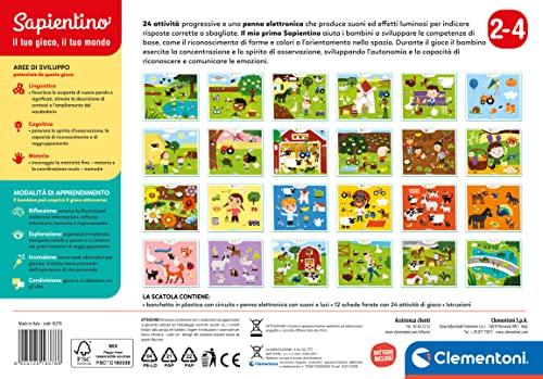 Clementoni Premier sapientino Ferme – Banquet avec 24 Cartes d'activité Stylo interactif Piles incluses Jeu éducatif Animaux fabriqué en Italie Single 16378 Medio - vue 4