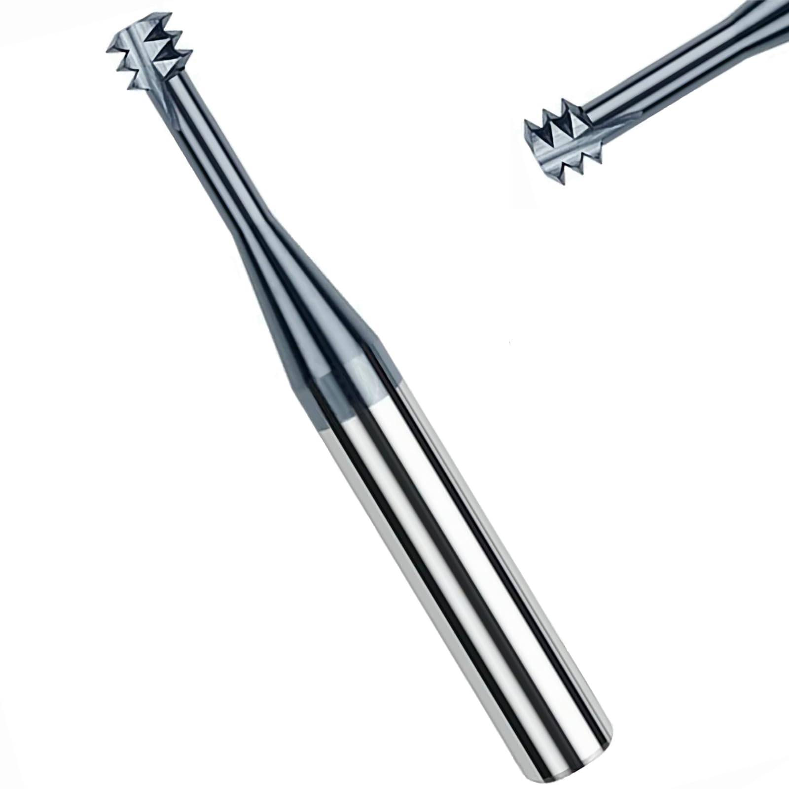Generic 1 x Gewindefräser-Bit, UNF0-80 x D4 Wolframstahl-Fräser, 3T 3 Rillen, Gravur-Einfädelwerkzeuge für CNC-Fräsmaschine, Nano-Beschichtung HRC60 für Metall, Edelstahl, Gusseisen (UNF0-80 x D4)