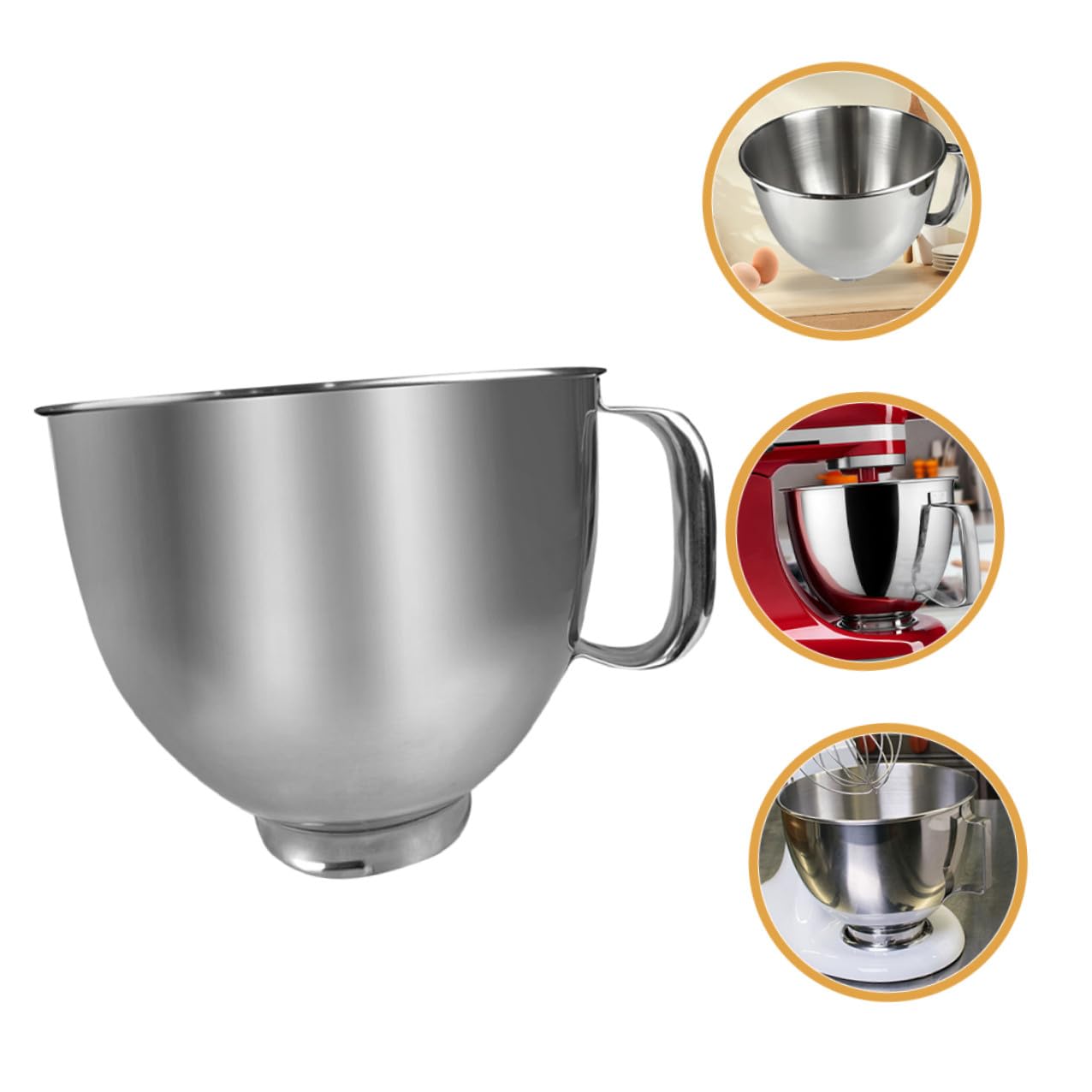 Ciotola per Impastatrice in Acciaio Inox 4,5 l Compatibile con Mixer da Cucina, Ciotola di Ricambio, Accessorio Resistente per Preparazioni Alimentari Domestiche