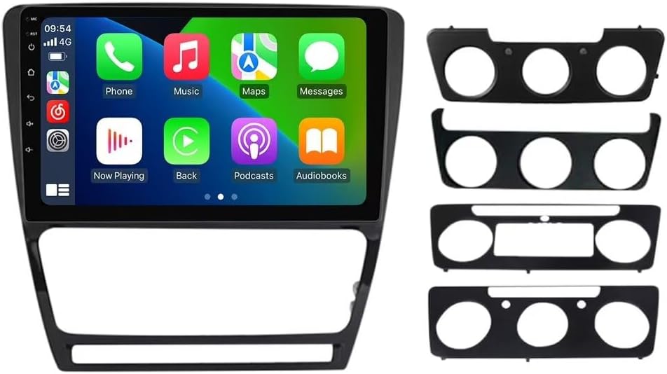 Stereo Radio for Skoda Octavia 2 A5 2008-2013 Black, Biorunn 9 Inch GPS Wireless Wired Car-Play Android Auto IPS Touch Screen Navi WiFi FM RDS Head Unit 1GB RAM 32GB ROM