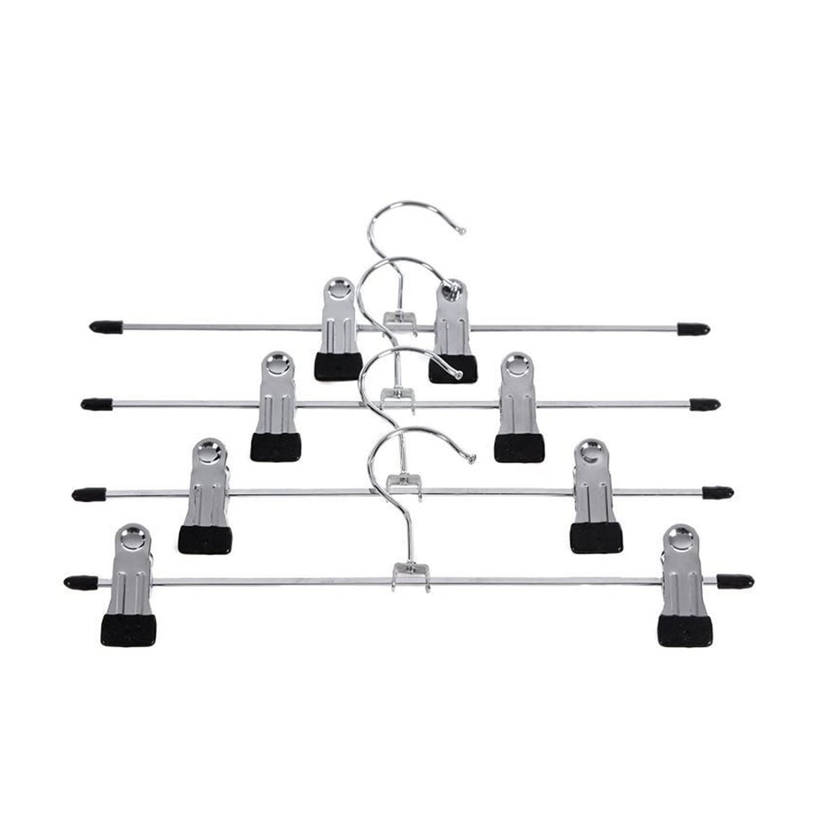 yaoqijie 10 perchas para pantalones y faldas, clips de metal con gancho para ropa y pantalones, organizador de almacenamiento, colgador de almacenamiento, estante de secado duradero (color: 10