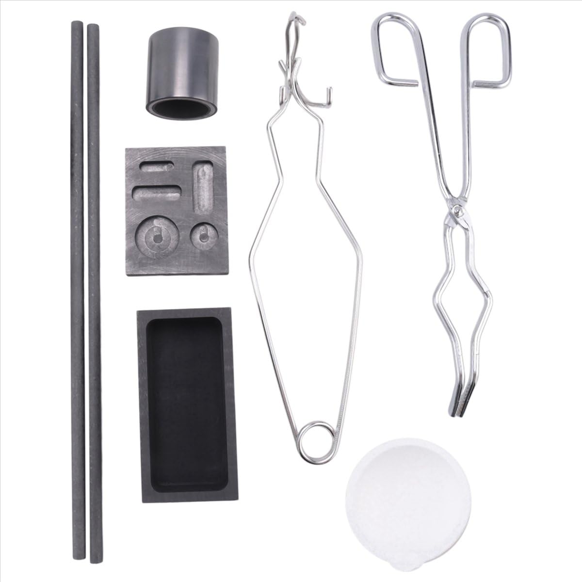 Sankaka 8Pcs Torch Melting Casting Kit,2 Graphite Crucible Stir Stick,Graphite Mould 3-in-1 Ingot
