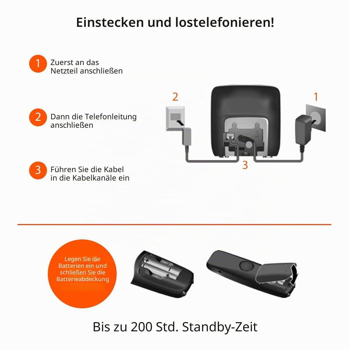 Gigaset A270A Duo - Schnurloses DECT-Telefon mit 2 Mobilteilen, Anrufbeantworter und einem großen, beleuchteten Display - Brillante Audioqualität - 200 Stunden Standby-Zeit - großes Telefonbuch,