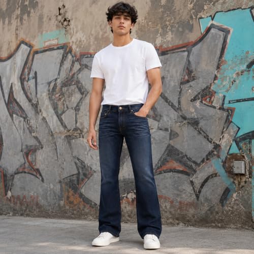 Image of THIRD QUADRANT Relaxed fit Denim Jeans for Men || Straight Leg Jean for man || Regular fit Blue Color Jeans