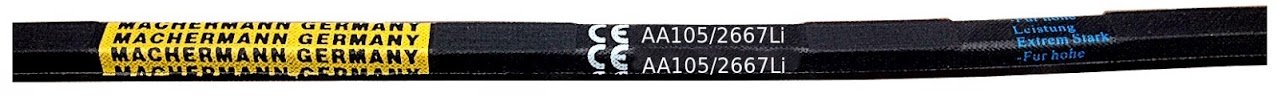 Courroie Double Trapézoïdale AA105 - 2667 Mm (Li) / 2720 Mm (La) - 13 X 10 Mm Pour Tondeuses Husqvarna, Snapper, Jonsered