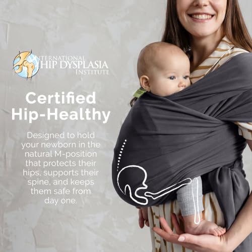 Image of Boba Baby Wrap Carrier - Original Baby Sling Carrier for Newborns (7-35 lbs), Soft, Secure, Hands-Free & Ergonomic, Ideal for Comfortable Bonding, New Parents (Organic Dark Grey)