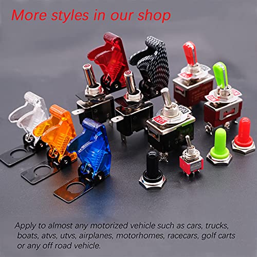 Mxuteuk TEN-123 3Pcs Momentary Toggle Switch Spdt (On)/Off/(On) 3 Pin 3 Position 3 Way Toggle 16A 250V 20A 125V + 5Pcs Waterproof Boot Cap Cover Ten-123-5Mz-B123 thumb #5