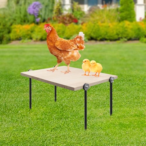 Image of Chicken Perch Toy for Coop, Wooden Chick Roosting Bar with Metal Ground Plug, Coop Accessories for Poultry Rooster Hen Chicks Large Bird Parrot