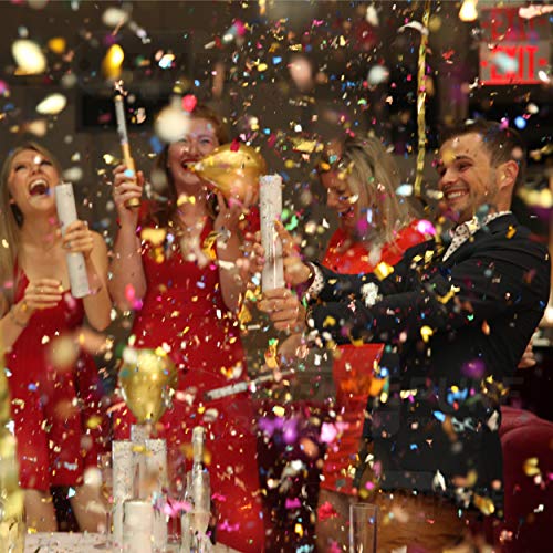 PRIMEPURE Premium Party Confetti Cannon - Set of 4- (Includes Streamer Cannons and Confetti) for Birthday, Graduation, New Years Eve, and Any Other Party or Celebration