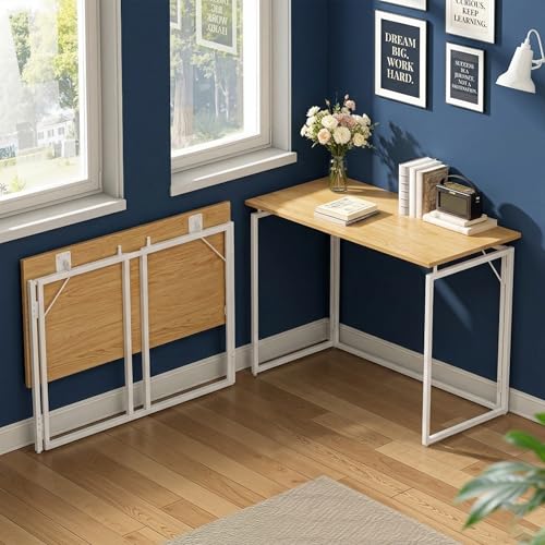 Image of Artikel Foldy Wooden Foldable Study Table Computer Desk for Home Office| Compact Portable Writing Desk for Students, Adults| No Assembly Folding Laptop Table, Workstation & PC Desktop Tables 80*40cm