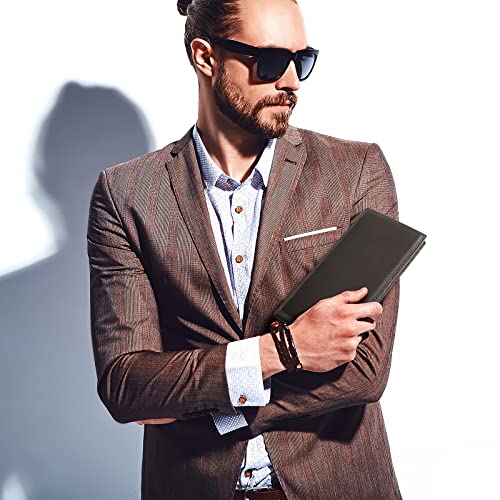 Western Rodeo Pocket Wallet For Men Genuine Leather Checkbook Cover Purse Credit Card Case for Men (Coffee)2