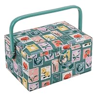 Hobby Gift Moyenne Dans Une Boîte à Couture Blanc Motif Mauve à Pois 18,5 X 26 X 15 Cm Mrm/121