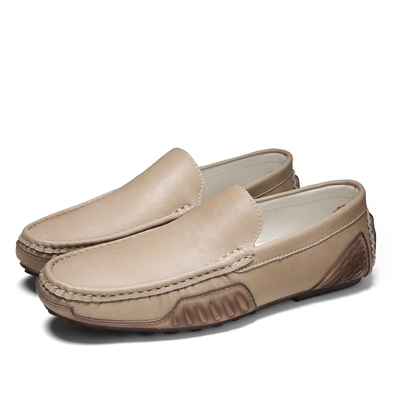 Mens Loafers Shoe Round Toe Vegan Leather Driving Style Loafer Slip Resistant Comfortable Flat Heel Fashion Slip-ons4