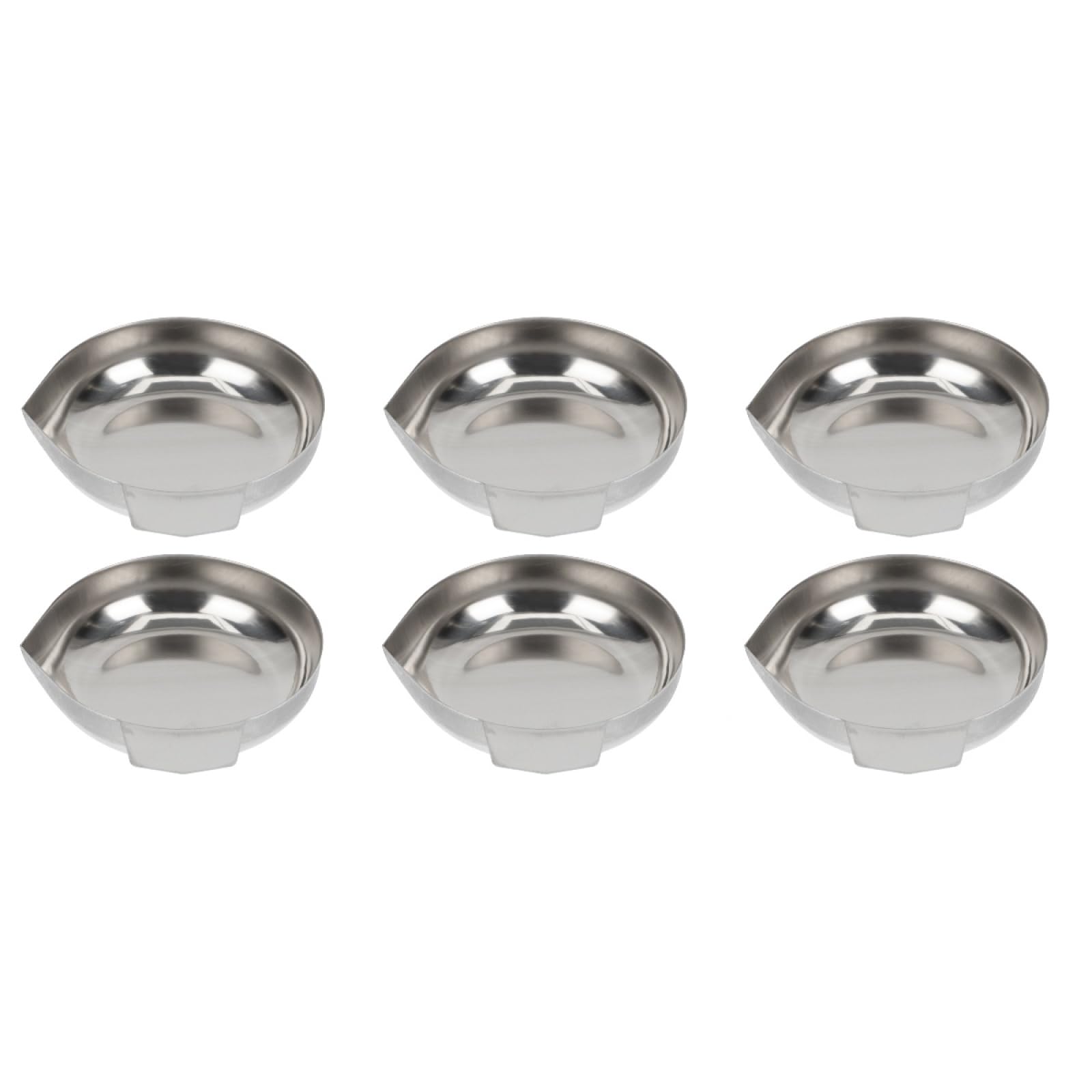 6Pcs Electronic Scale Tray Stainless Steel Weighing Dishes Metal Weigh Boats Silver Mini Scale Trays for Jewelry Liquid Powder Laboratory Supplies