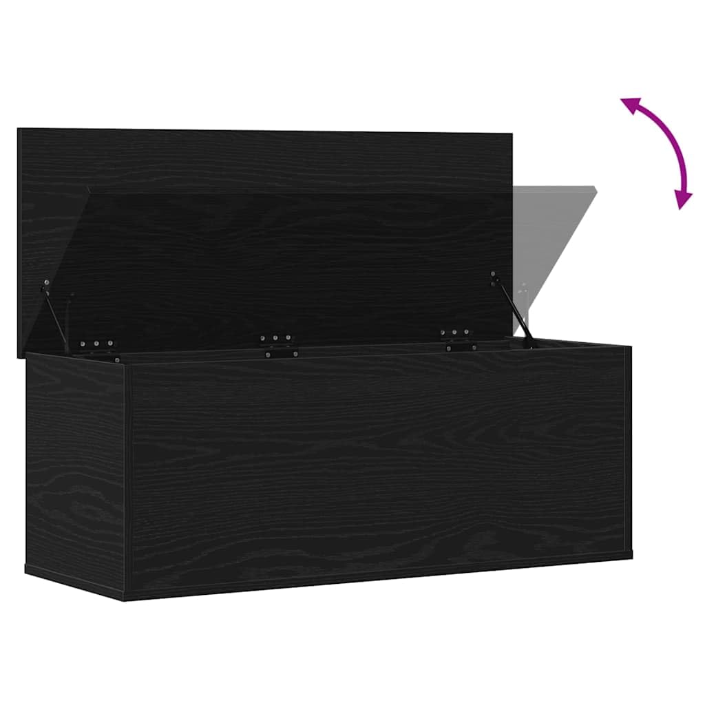vidaXL Caja de Almacenamiento Roble Negro 90 x 35 x 35 cm, Caja de Almacenamiento Moderna, Organizador Rectangular, Solución sin Desorden, Espacio Ample, Diseño Compacto