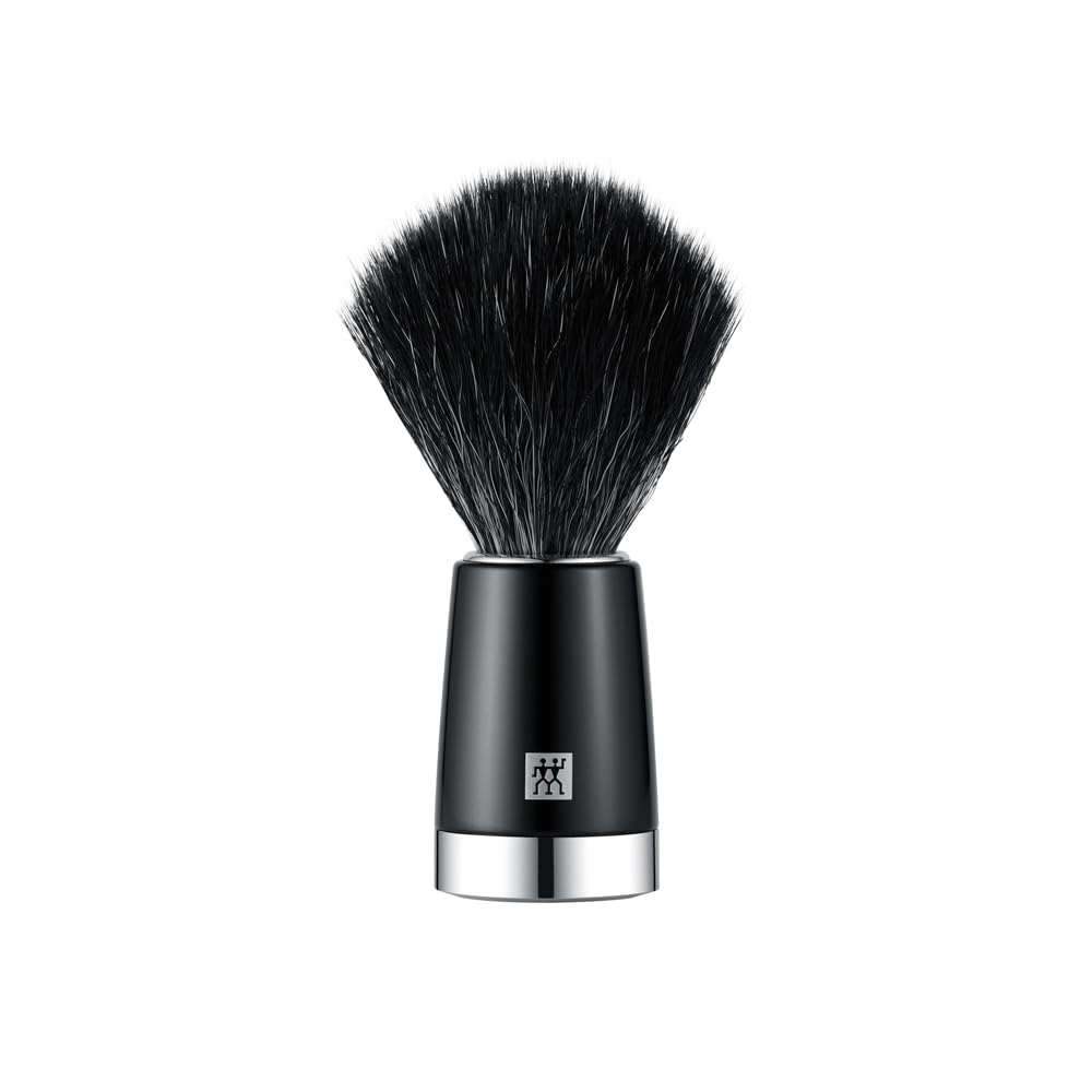 ZWILLING Brocha de afeitar con pelo sintético para maquinilla de afeitar, vegana, extra fácil de limpiar y cerdas suaves, color negro