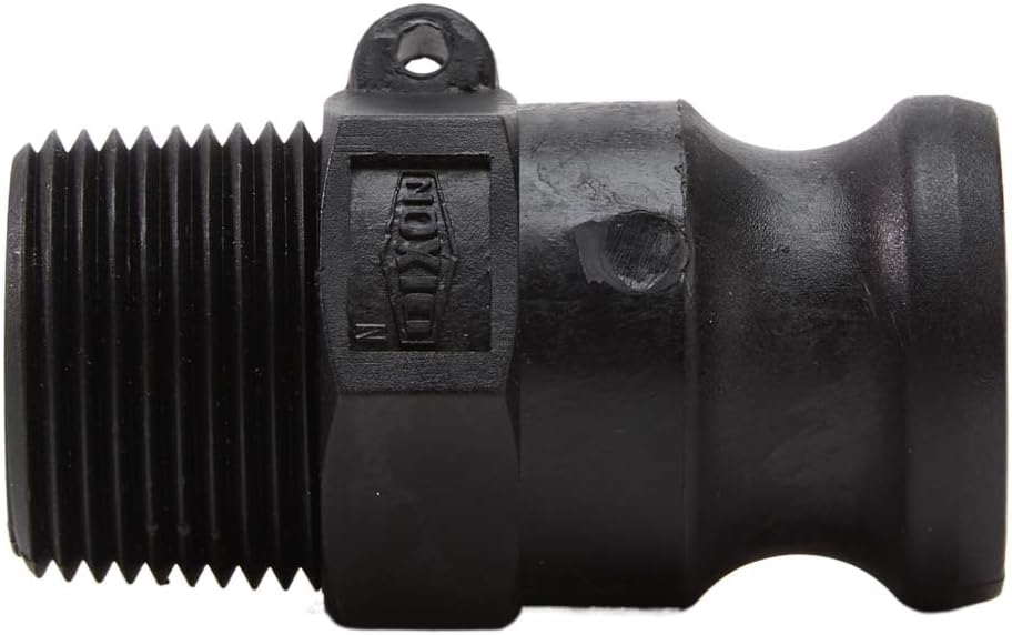 1" x 1" PVC Camlock Fittings - Plastic Hose Coupler - Poly Type F Male Cam Lock Hose Adapter - Male Threaded NPT Cam & Groove