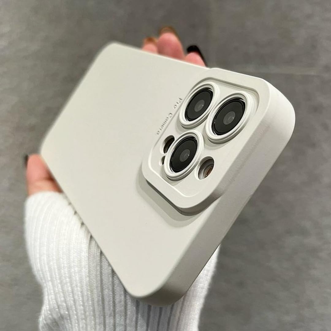 Coque iPhone 15 Pro silicone mat blanc avec protection objectif - 4