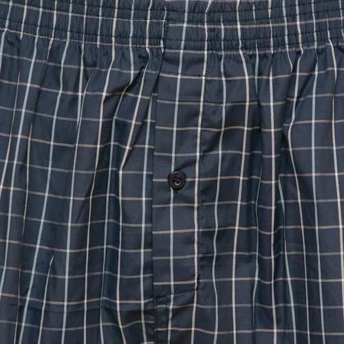 Generic Men's Navy and Black Cotton/Polyester Blend Boxer Shorts 3 Pack, XL, Navy, Black, White3
