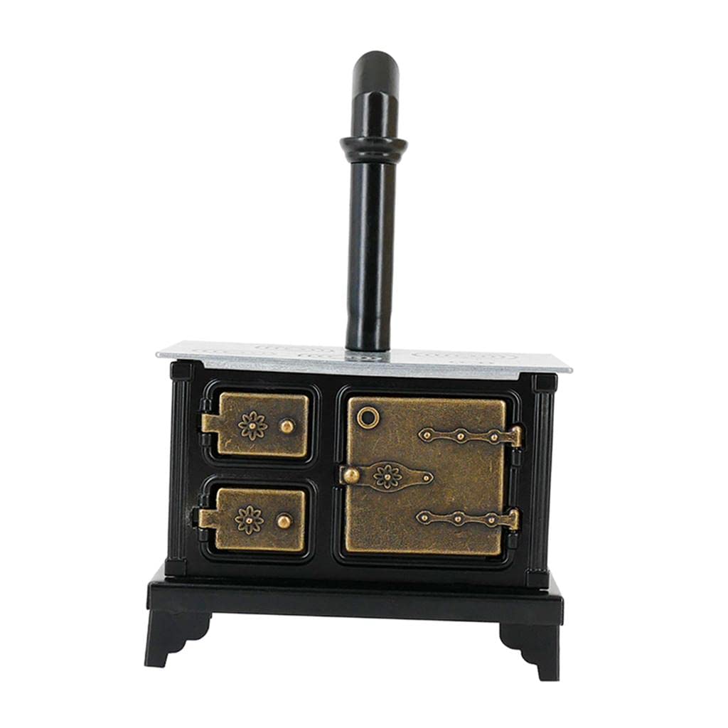 Amazon | レトロな1/12スケールのドールハウスストーブ、長い暖炉の