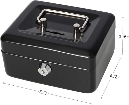 Miniatura 8 de Decaller - Caja de dinero con ranura para niños, caja de dinero pequeña con bandeja para dinero y cerradura de llave, 6 15 pulgadas x 5 pulgadas x 3