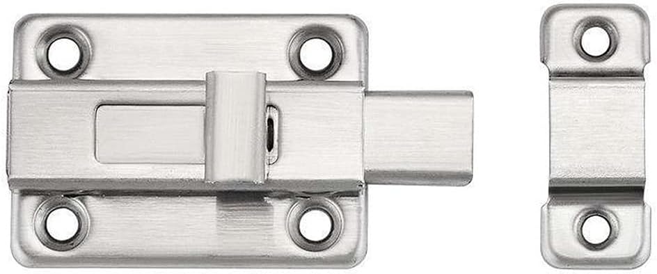 1Pc 3/4 Inch Long Silver Stainless Steel Door Bolts Latch Solid Sliding Bolt Hasp Staple Gate Safety Lock Hardware(3Inch)