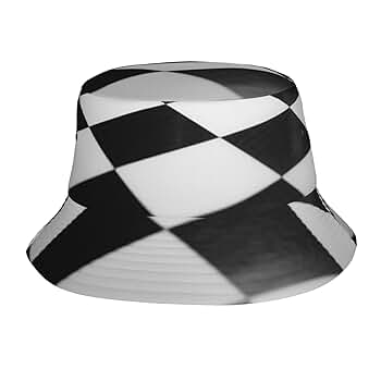 JTRKN Unisex Athletic Bucket Hat Black White Chess