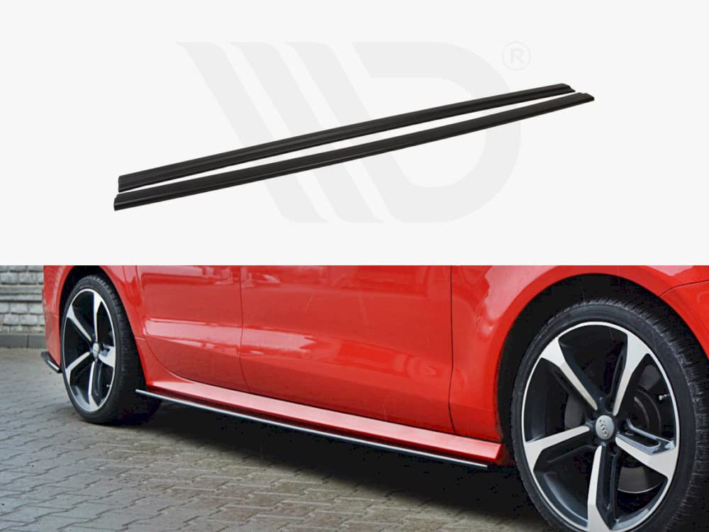 Side Skirt Splitter Extensions Rocker Panel Protection compatible with Audi S7 / A7 S-Line C7 Facelift (2014-2017) Maxton Design
