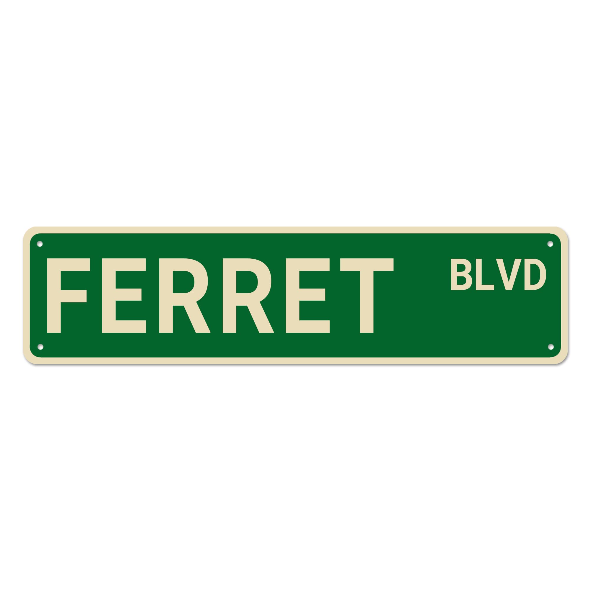 Sitrmgh Sign Ferret Blvd Street Ferret Ferret Decor Ferret Lover Gift, Funny Wall Decor For Home/Farmhouse/Man Cave, Quality Metal S 16X4 Inch