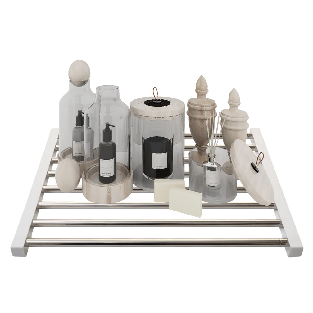Hershii Scaffale estensibile di tensione dell'armadio, Nessuna perforazione, scaffale regolabile dell'organizzatore dell'armadio (（55-90） x43 cm)