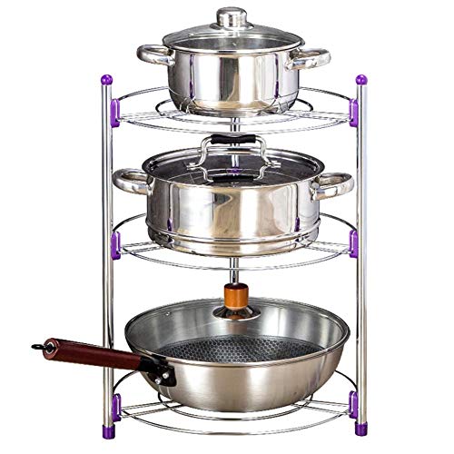 iBaste_S Adjustable Stainless Steel 3 Tier Spice Rack, Kitchen Cabinet and Counter Shelves Storage Organizer Stand Shelf with 2 Adjustable Shelves